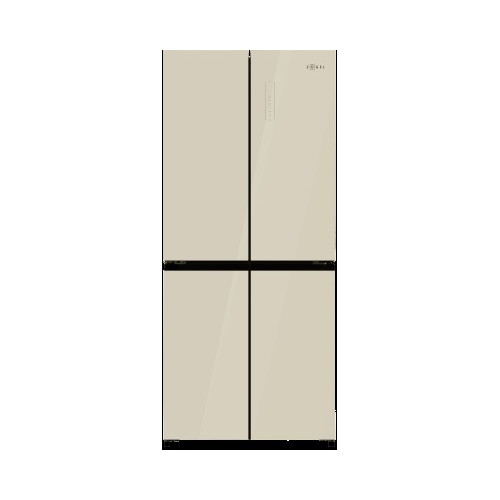 Холодильник Cross Door ZUGEL ZRCD430C, бежевое стекло