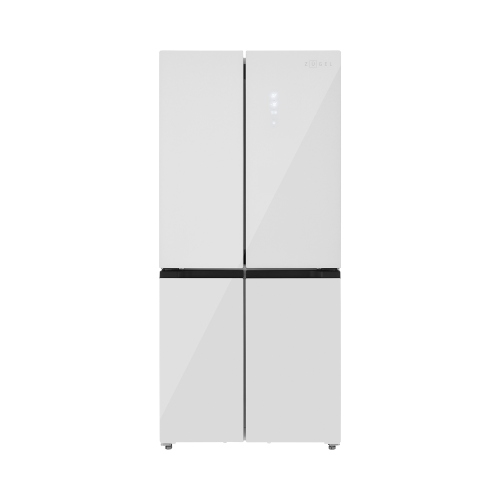 Холодильник Cross Door ZUGEL ZRCD430W, белое стекло