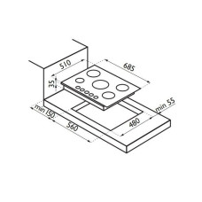 Газовая варочная панель Ardesia HBF 70V5 GTO