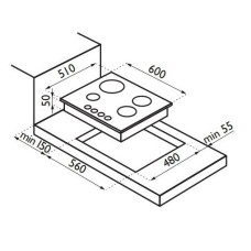 Газовая варочная панель Ardesia F 6V4 GTRW