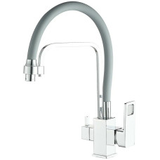 Смеситель для кухни Haiba HB76615 серый/хром