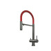 Смеситель для мойки Omoikiri Kanto PVD-GM 4994013 вороненая сталь/красный гибкий шланг