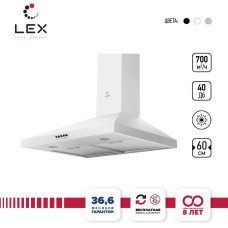 Кухонная вытяжка Lex Briz 600 white Кухонная вытяжка Lex Briz 600 white