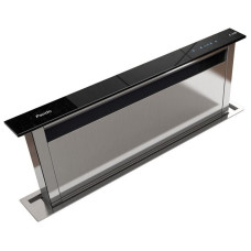 Встраиваемая вытяжка PANDO E 320 90 IX CR TOUCH V 950 SEC черное стекло
