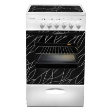 Электрическая плита Лысьва EF4011MK00 ЭПС 411 МС белая, ветка дерева В