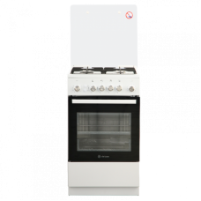 Газовая плита DeLuxe 5040.40г кр ЧР белый/черный стеклянная крышка