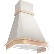 Кухонная вытяжка Elikor Камин Грань 60П-650-П3Л бежевый/дуб белый+патина