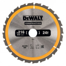 Пильный диск DeWalt CONSTRUCT 216х30 мм 24 ATB DT1952-QZ